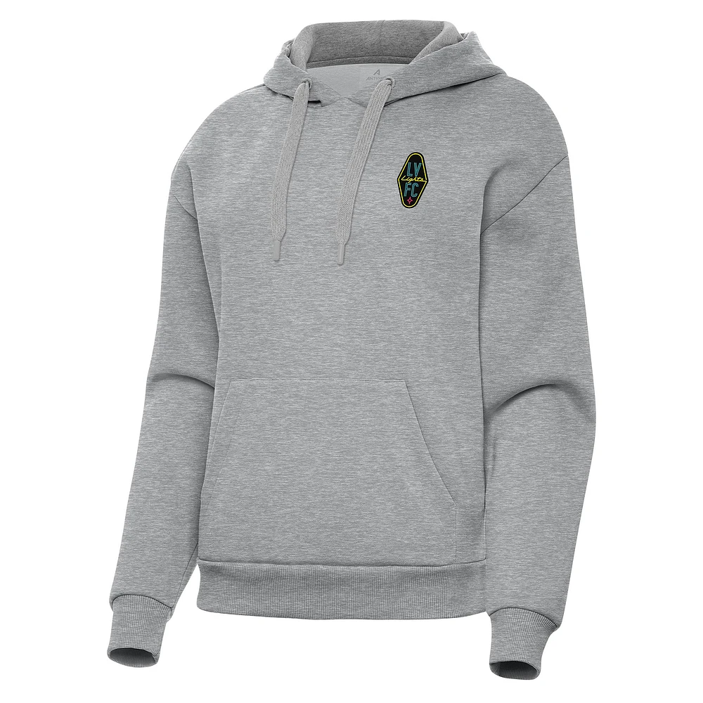 Women's Antigua Heather Gray Las Vegas Lights FC Victory Pullover Hoodie