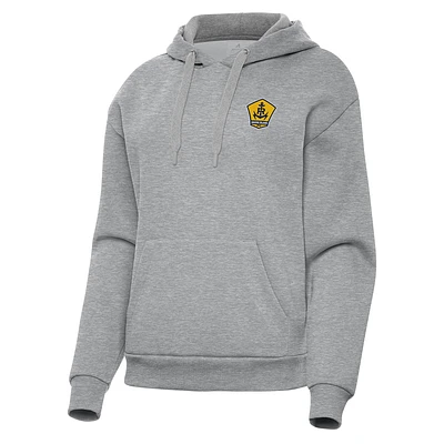 Women's Antigua Heather Gray Rhode Island FC Victory Pullover Hoodie