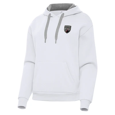 Women's Antigua White San Antonio FC Victory Pullover Hoodie