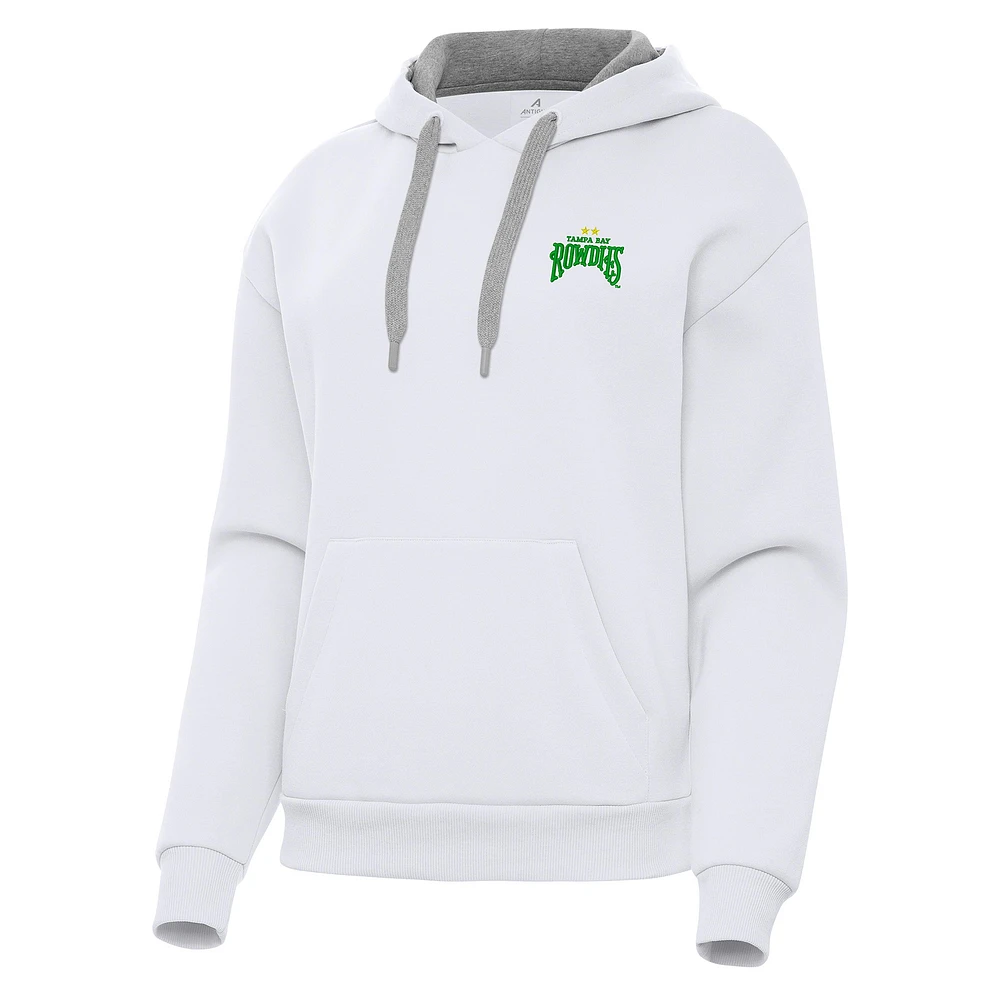 Women's Antigua White Tampa Bay Rowdies Victory Pullover Hoodie