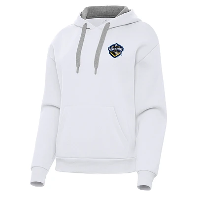 Women's Antigua White El Paso Locomotive FC Victory Pullover Hoodie