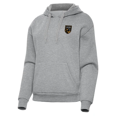 Women's Antigua Heather Gray Birmingham Legion FC Victory Pullover Hoodie
