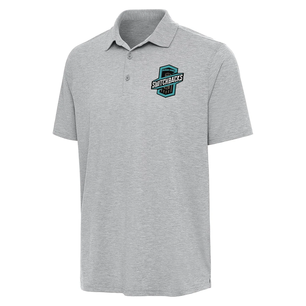 Men's Antigua Heather Colorado Springs Switchbacks FC Par 3 Polo