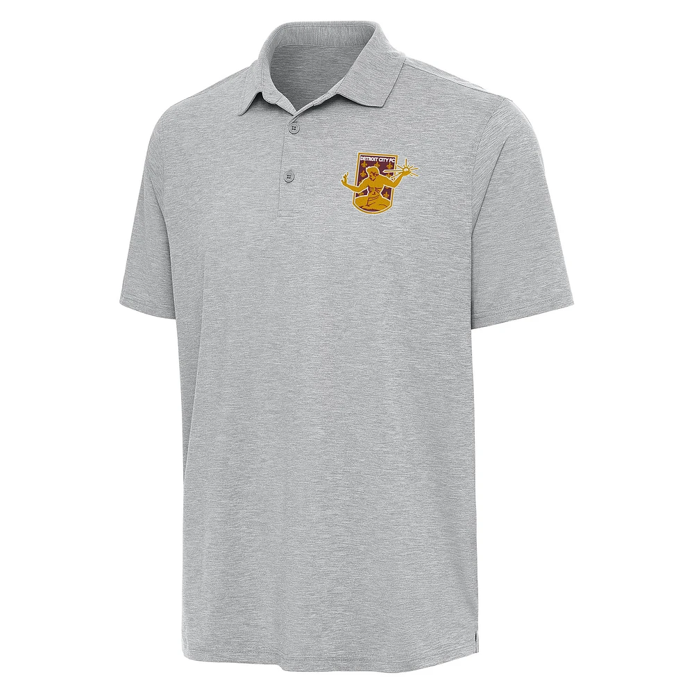 Men's Antigua Heather Gray Detroit City FC Par 3 Polo