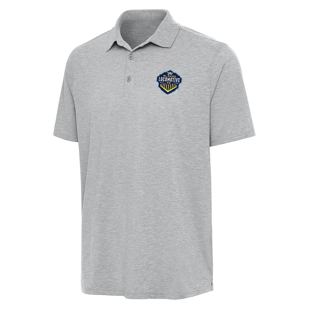 Men's Antigua Heather Gray El Paso Locomotive FC Par 3 Polo