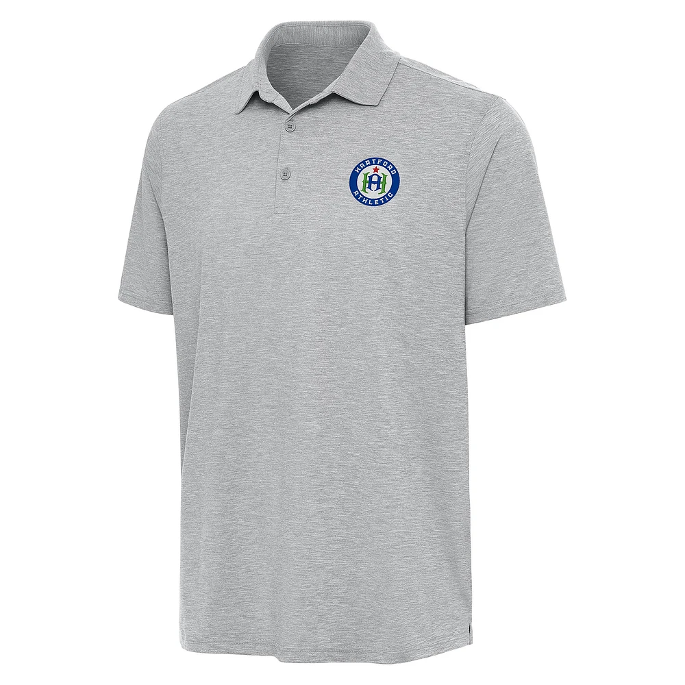 Men's Antigua Heather Gray Hartford Athletic Par 3 Polo