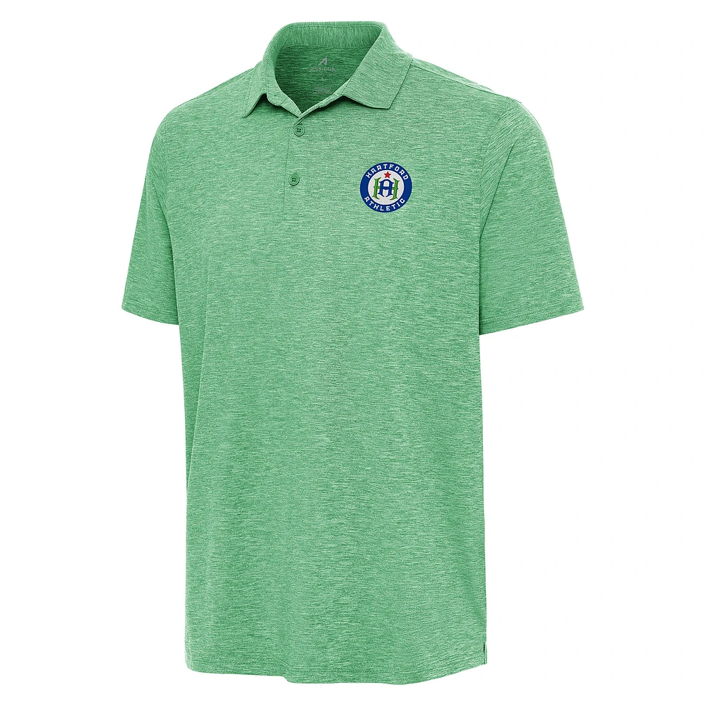 Men's Antigua Heather Kelly Green Hartford Athletic Par 3 Polo