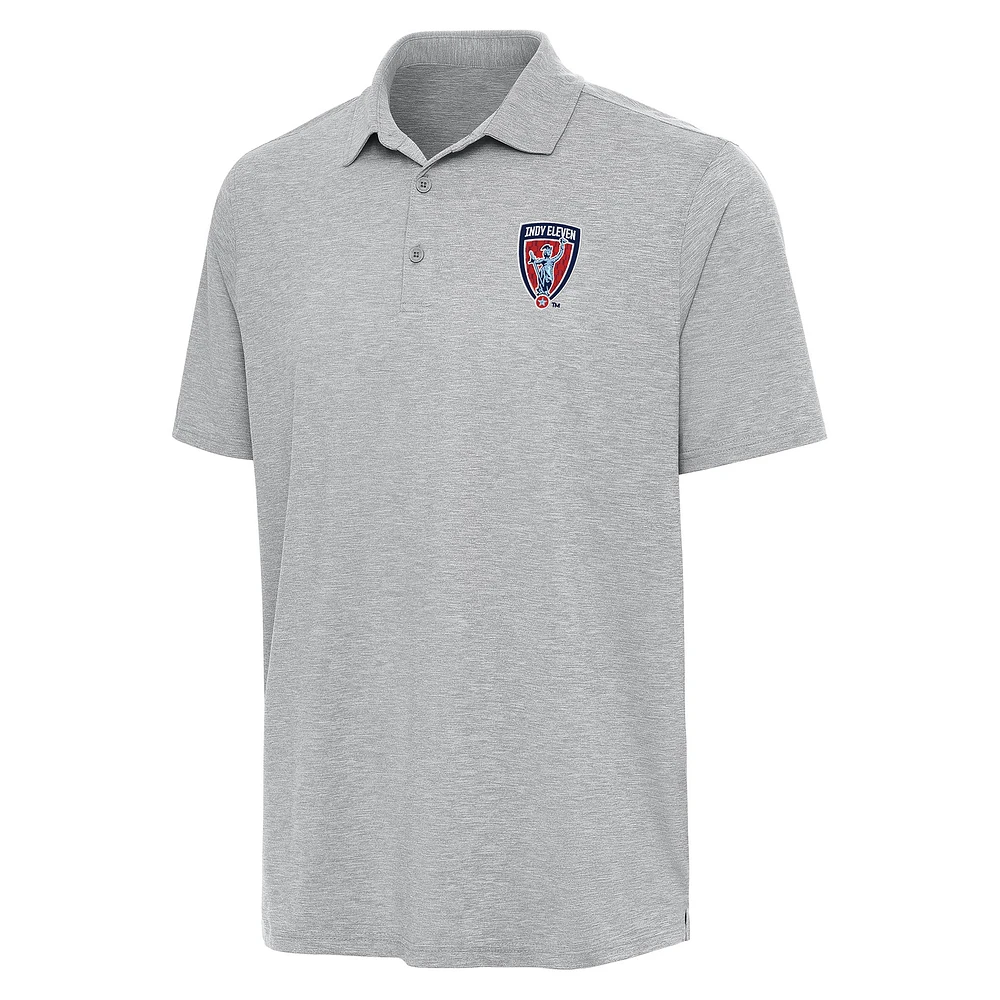Men's Antigua Heather Gray Indy Eleven Par 3 Polo