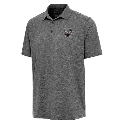 Men's Antigua Heather Black San Antonio FC Par 3 Polo