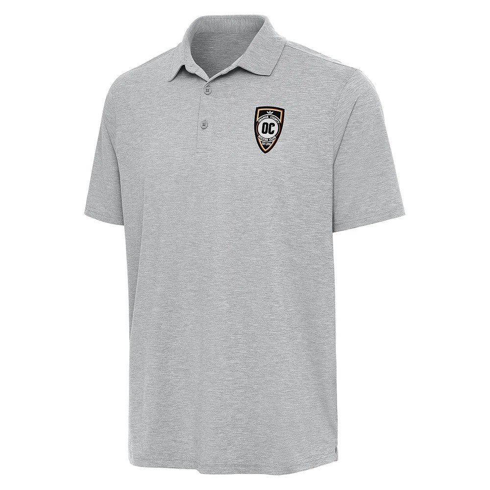 Men's Antigua Heather Gray Orange County SC Par 3 Polo