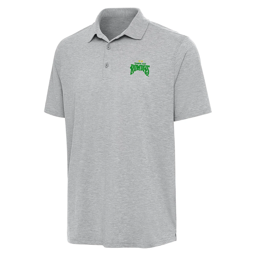 Men's Antigua Heather Gray Tampa Bay Rowdies Par 3 Polo