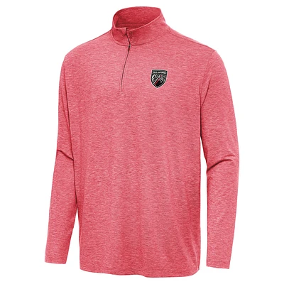 Men's Antigua Heather San Antonio FC Hunk Quarter-Zip Top