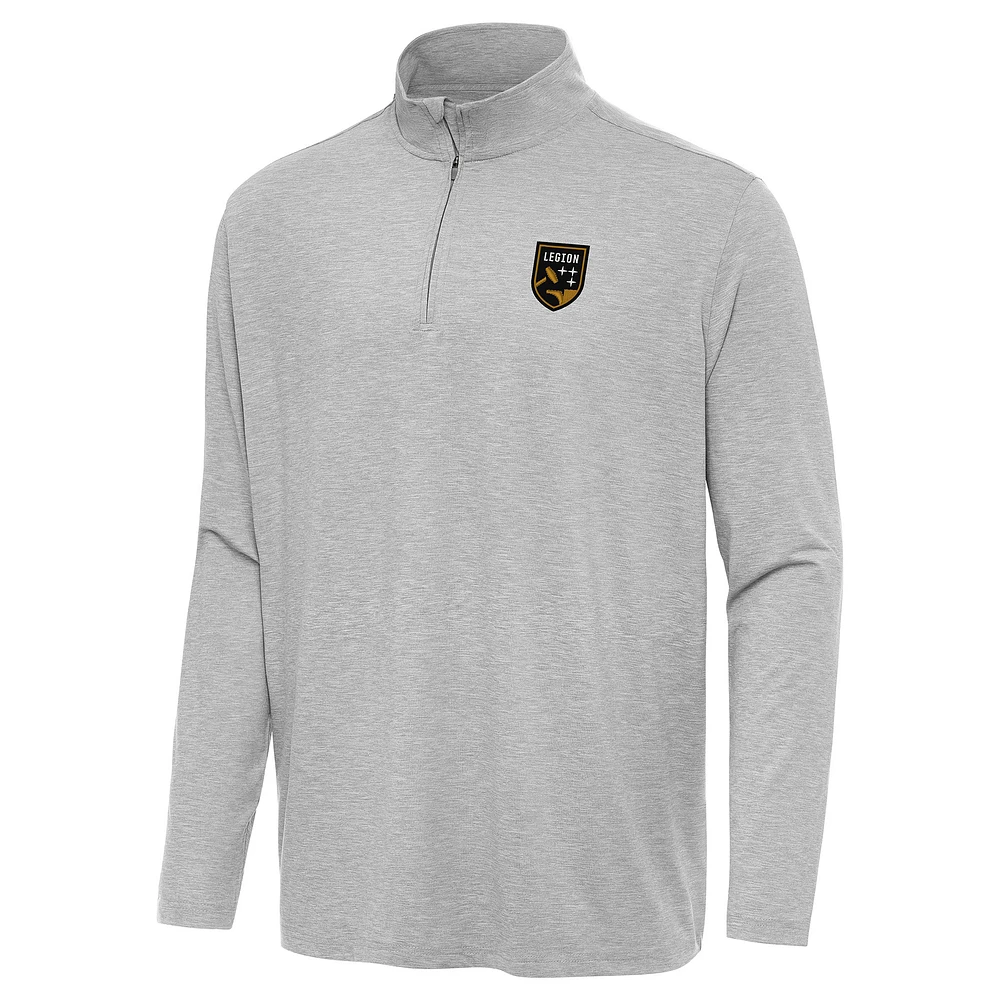Men's Antigua Heather Gray Birmingham Legion FC Hunk Quarter-Zip Top