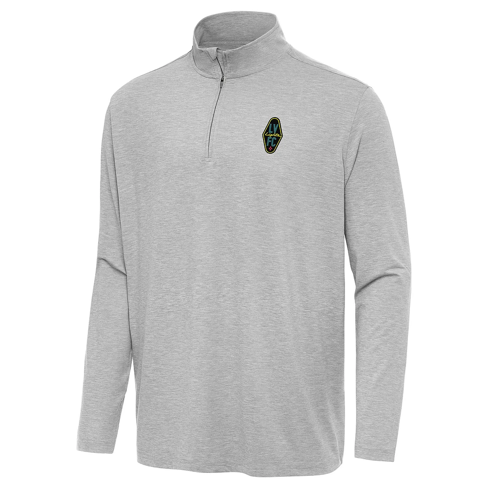 Men's Antigua Heather Gray Las Vegas Lights FC Hunk Quarter-Zip Top