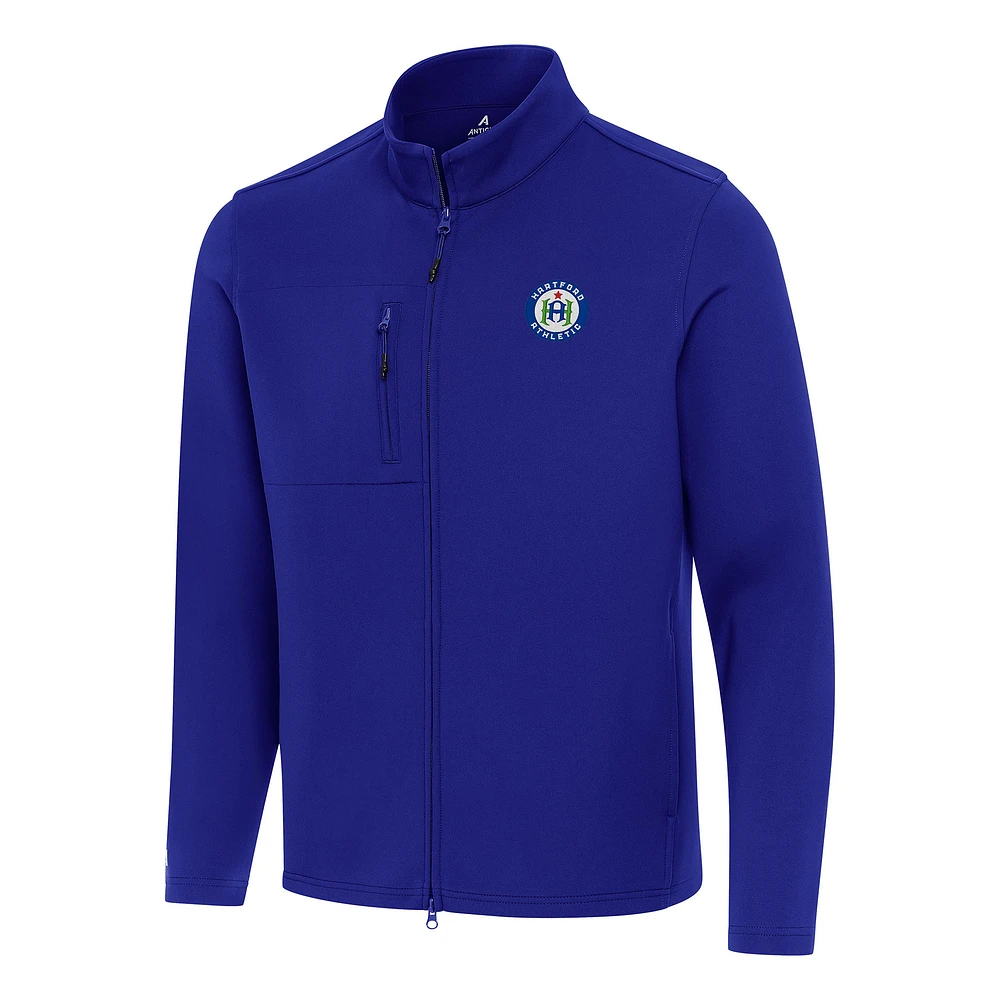 Men's Antigua Royal Hartford Athletic Objection Double-Brushed Full-Zip Jacket