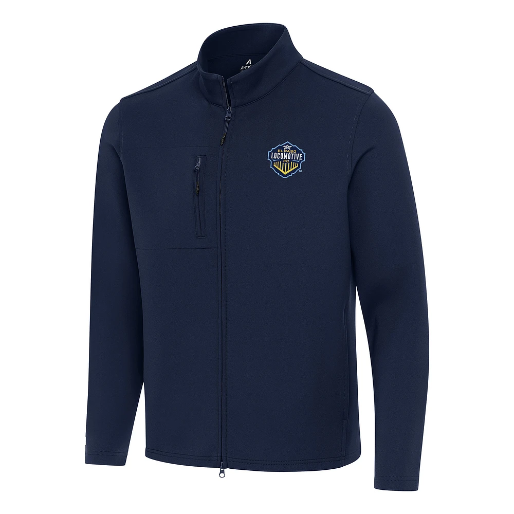 Men's Antigua Navy El Paso Locomotive FC Objection Double-Brushed Full-Zip Jacket