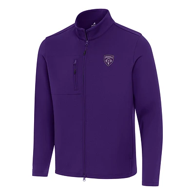 Men's Antigua Purple Louisville City FC Objection Double-Brushed Full-Zip Jacket