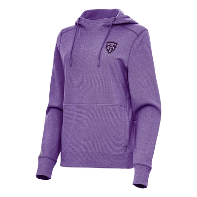 Women's Antigua Heather Purple Louisville City FC Justice Pullover Hoodie