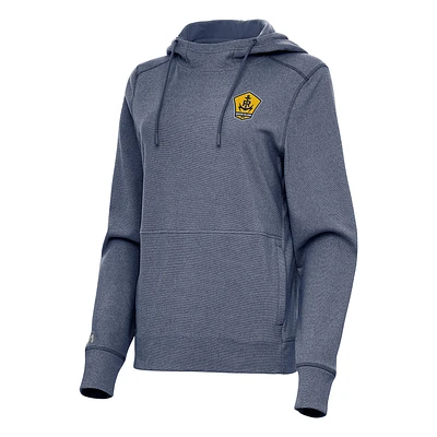 Women's Antigua Heather Navy Rhode Island FC Justice Pullover Hoodie