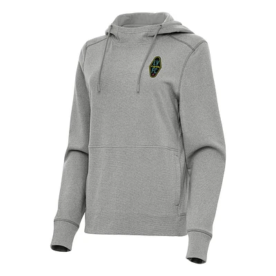 Women's Antigua Heather Gray Las Vegas Lights FC Justice Pullover Hoodie