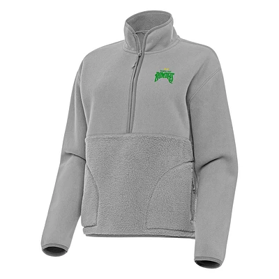 Women's Antigua Gray Tampa Bay Rowdies Figure Half-Zip Jacket