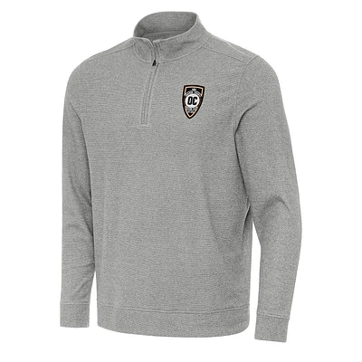 Men's Antigua Heather Orange County SC Subtle Quarter-Zip Sweatshirt