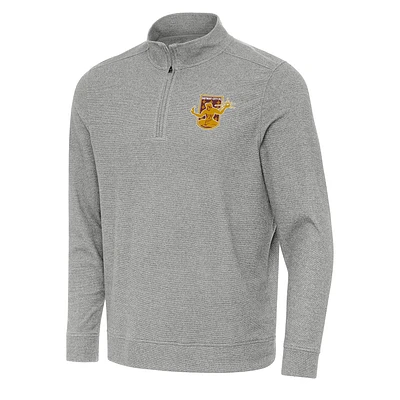 Men's Antigua Heather Gray Detroit City FC Subtle Quarter-Zip Sweatshirt
