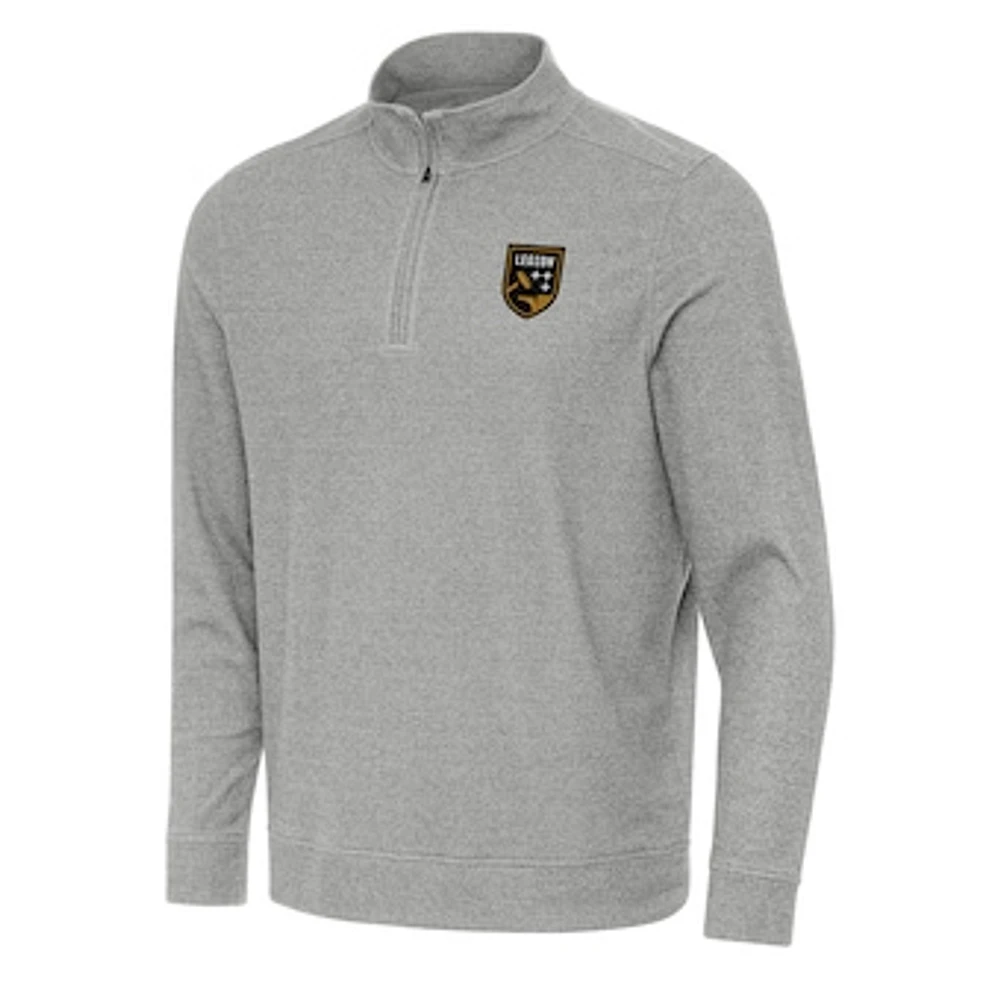 Men's Antigua Heather Gray Birmingham Legion FC Subtle Quarter-Zip Sweatshirt