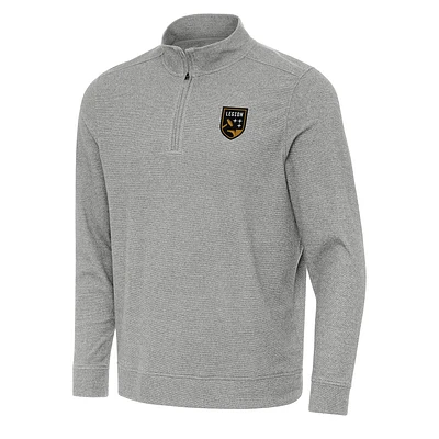 Men's Antigua Heather Gray Birmingham Legion FC Subtle Quarter-Zip Sweatshirt