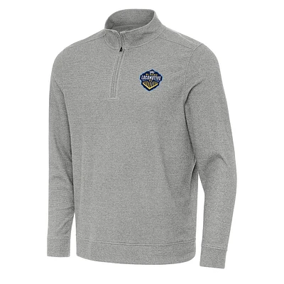 Men's Antigua Heather Gray El Paso Locomotive FC Subtle Quarter-Zip Sweatshirt