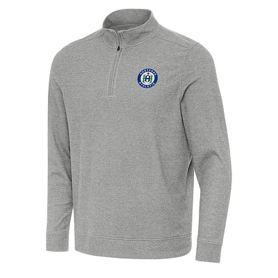 Men's Antigua Heather Gray Hartford Athletic Subtle Quarter-Zip Sweatshirt