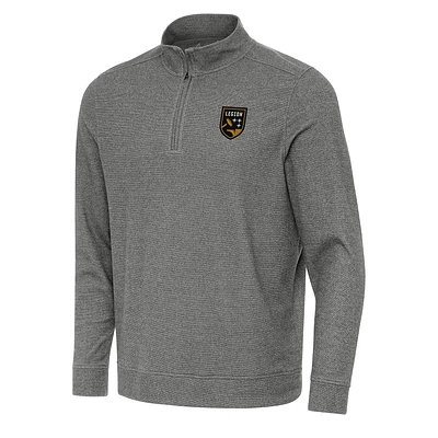 Men's Antigua Heather Black Birmingham Legion FC Subtle Quarter-Zip Sweatshirt