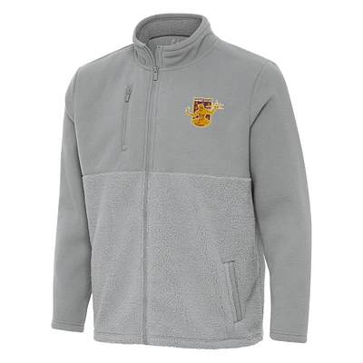 Men's Antigua Gray Detroit City FC Daily Fused Full-Zip Jacket