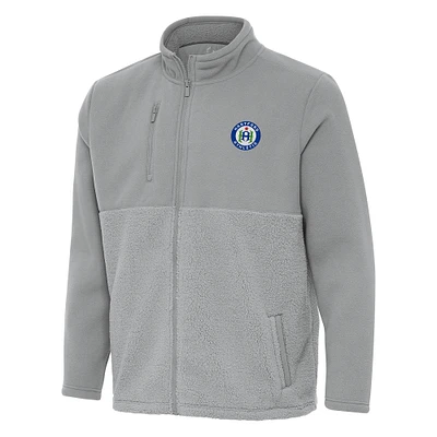 Men's Antigua Gray Hartford Athletic Daily Fused Full-Zip Jacket