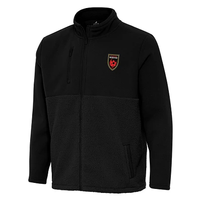 Men's Antigua Black Phoenix Rising FC Daily Fused Full-Zip Jacket