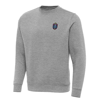 Men's Antigua Heather Gray Memphis 901 FC Victory Pullover Sweatshirt