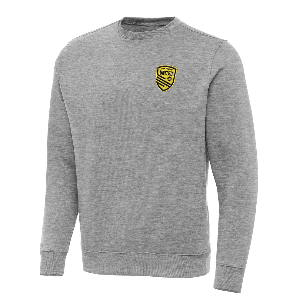 Men's Antigua Heather Gray New Mexico United Victory Pullover Sweatshirt