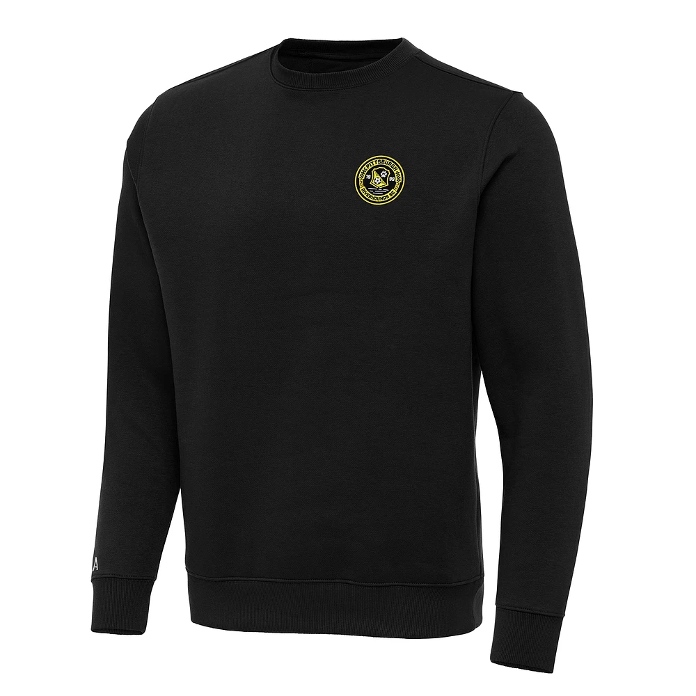 Men's Antigua Black Pittsburgh Riverhounds SC Victory Pullover Sweatshirt