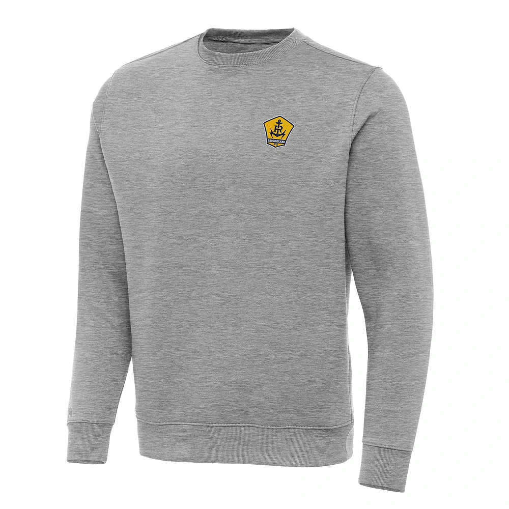 Men's Antigua Heather Gray Rhode Island FC Victory Pullover Sweatshirt