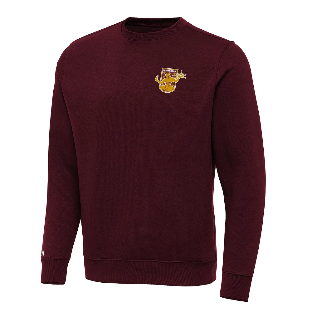 Men's Antigua Maroon Detroit City FC Victory Pullover Sweatshirt