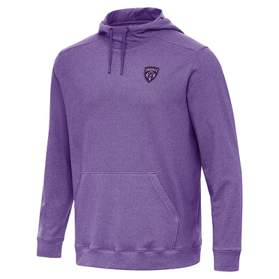 Men's Antigua Heather Purple Louisville City FC Cloud Pullover Hoodie