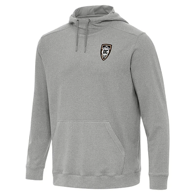 Men's Antigua Heather Gray Orange County SC Cloud Pullover Hoodie