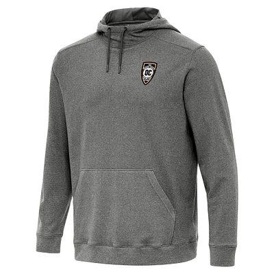 Men's Antigua Heather Black Orange County SC Cloud Pullover Hoodie