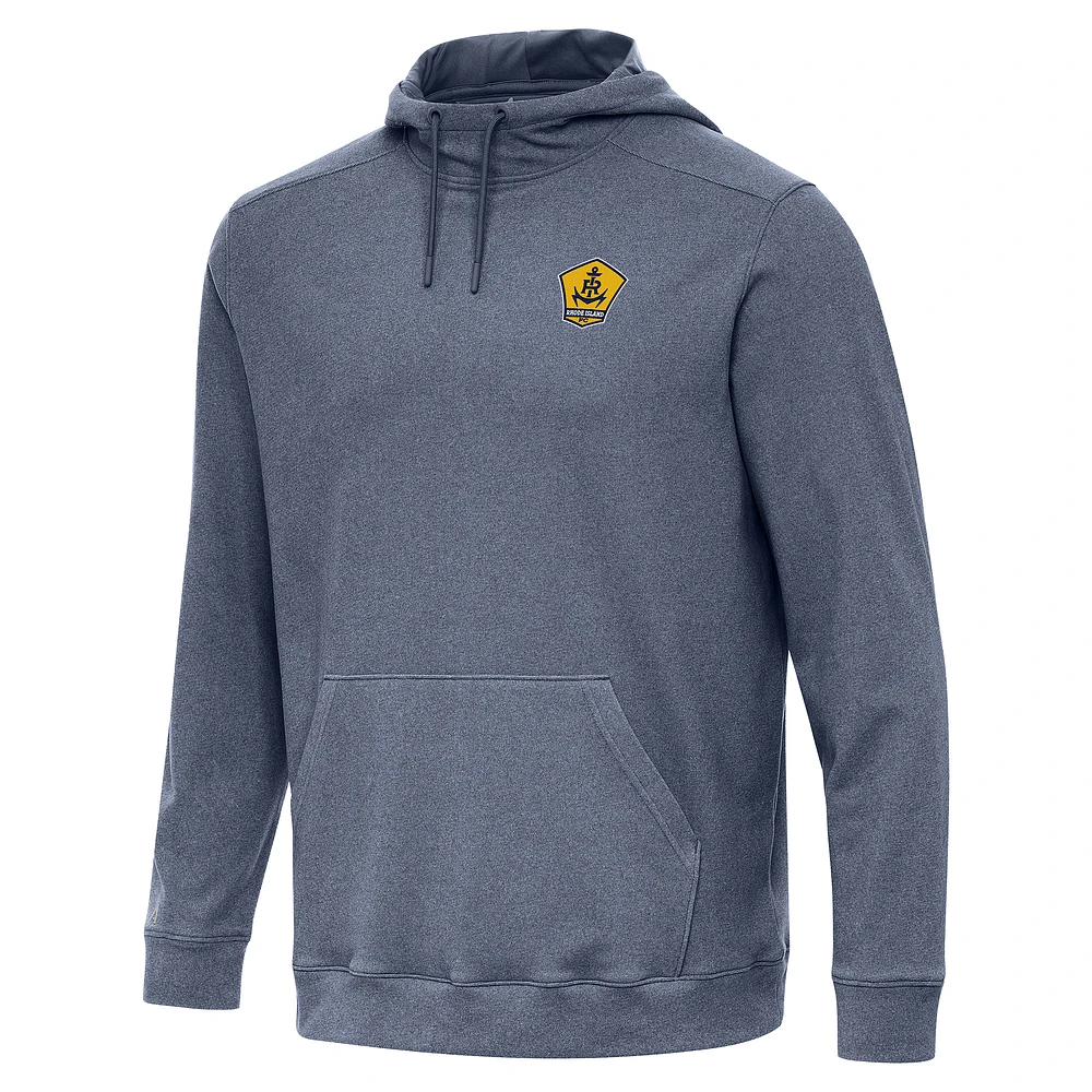 Men's Antigua Heather Navy Rhode Island FC Cloud Pullover Hoodie