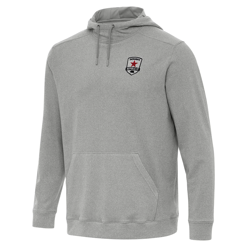 Men's Antigua Heather Sacramento Republic FC Cloud Pullover Hoodie