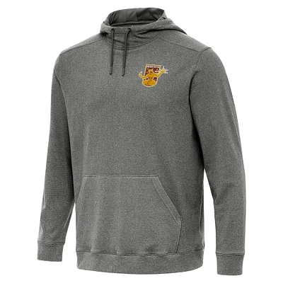Men's Antigua Heather Black Detroit City FC Cloud Pullover Hoodie