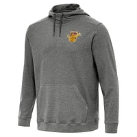 Men's Antigua Heather Black Detroit City FC Cloud Pullover Hoodie