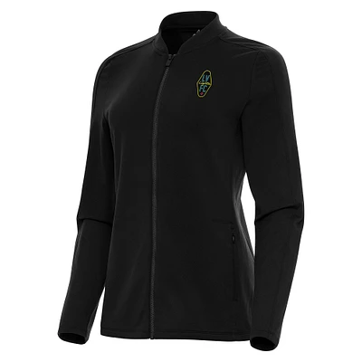 Women's Antigua Black Las Vegas Lights FC Continual Full-Zip Jacket