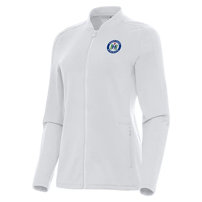 Women's Antigua White Hartford Athletic Continual Full-Zip Jacket