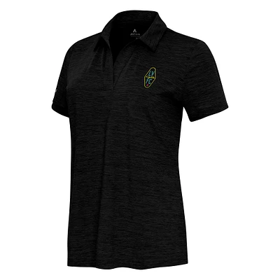 Women's Antigua Heather Black Las Vegas Lights FC Layout V-Neck Polo